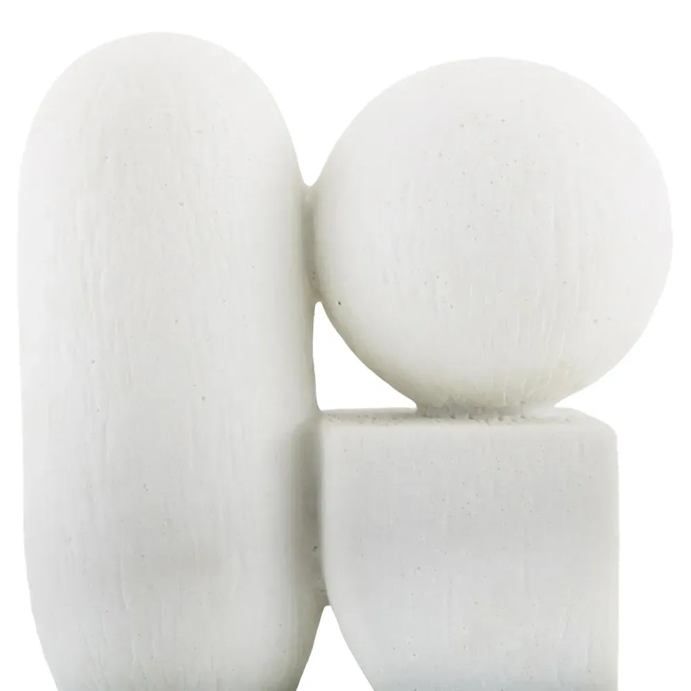 Poza Riverstone Sculpture - White, Steel Base