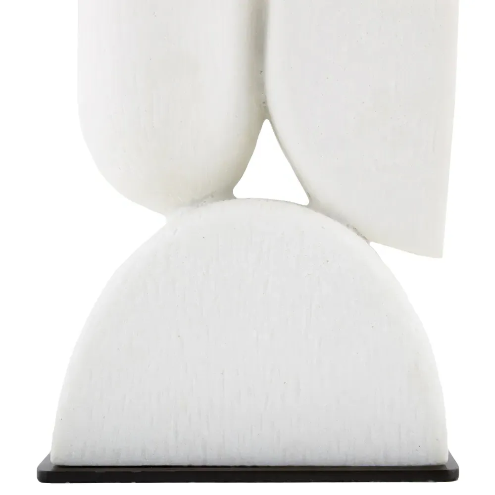 Poza Riverstone Sculpture - White, Steel Base