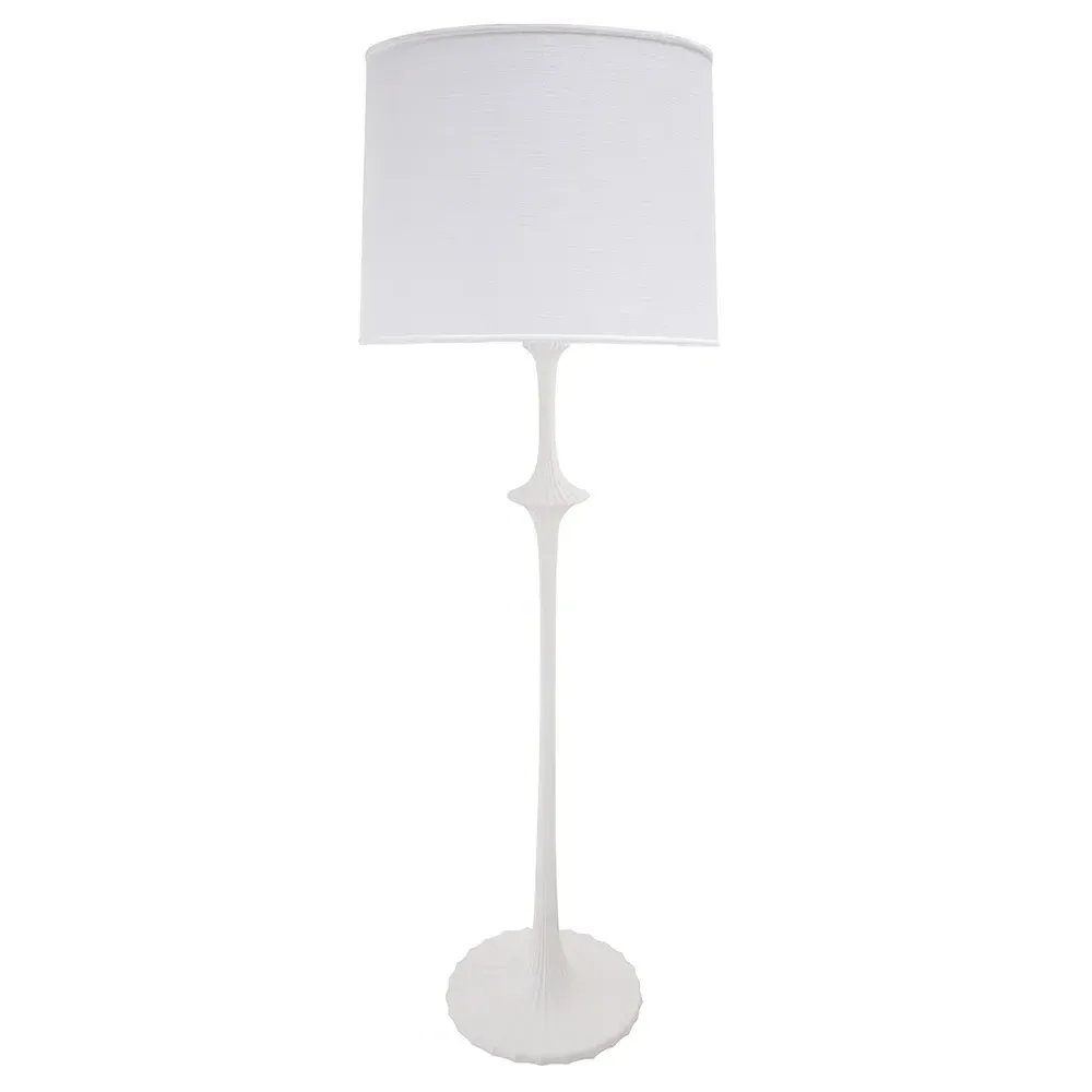 Prescilla Column Floor Lamp - White, Resin