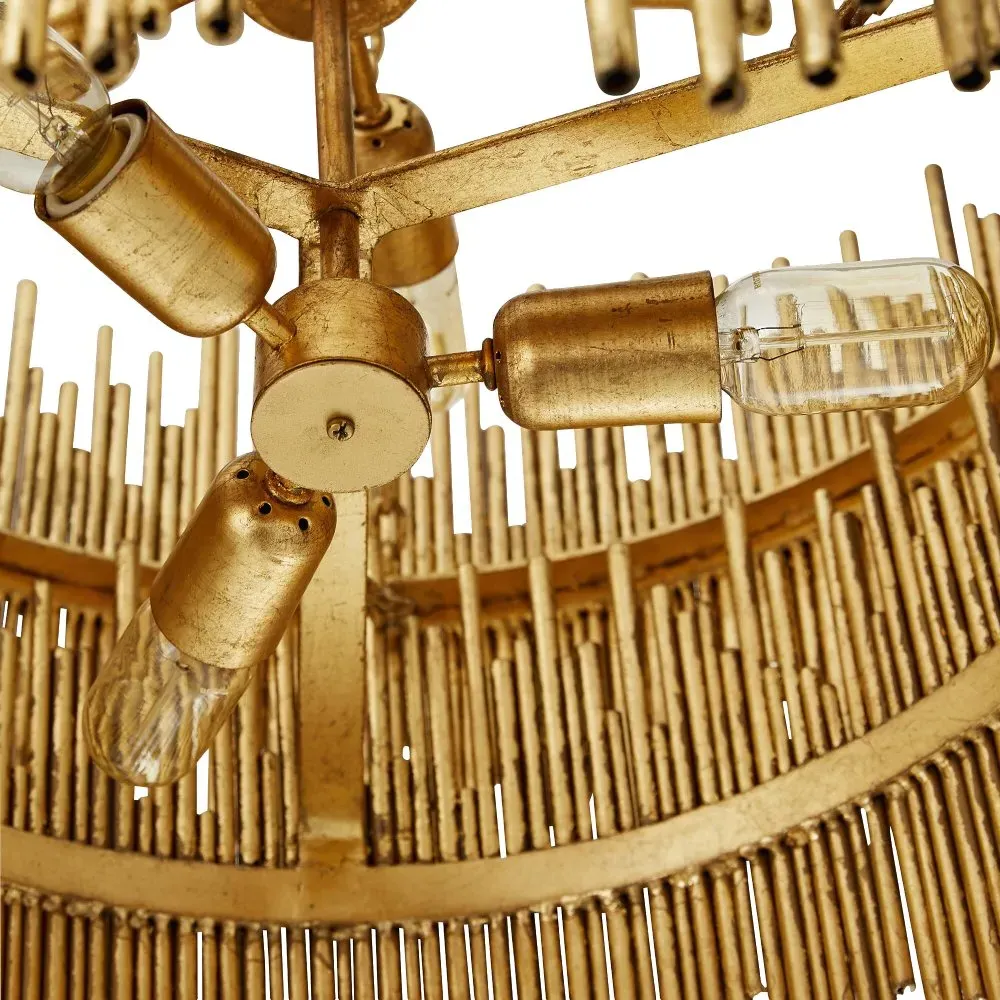 Prescott Round 2 Tier Pendant Light - Gold Leaf, Iron