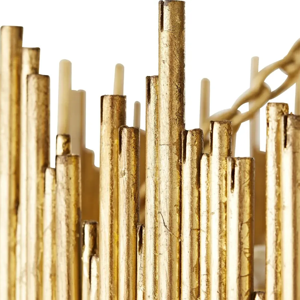 Prescott Round 2 Tier Pendant Light - Gold Leaf, Iron