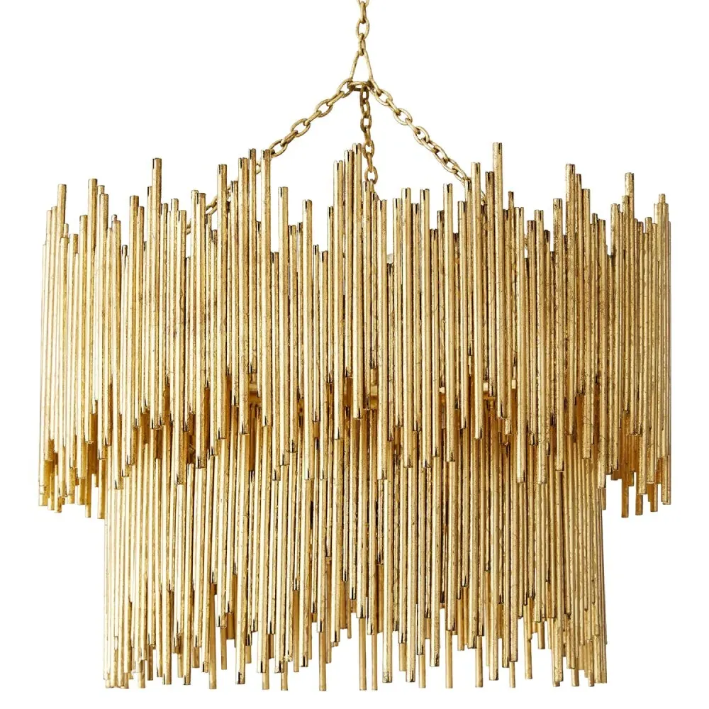 Prescott Round 2 Tier Pendant Light - Gold Leaf, Iron image