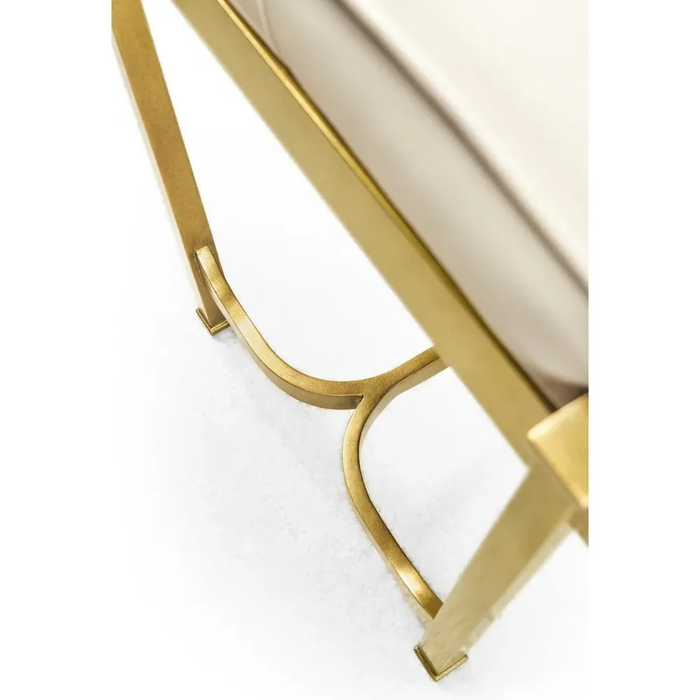 Prescott Tufted Bedroom Bench - Cream, Leather