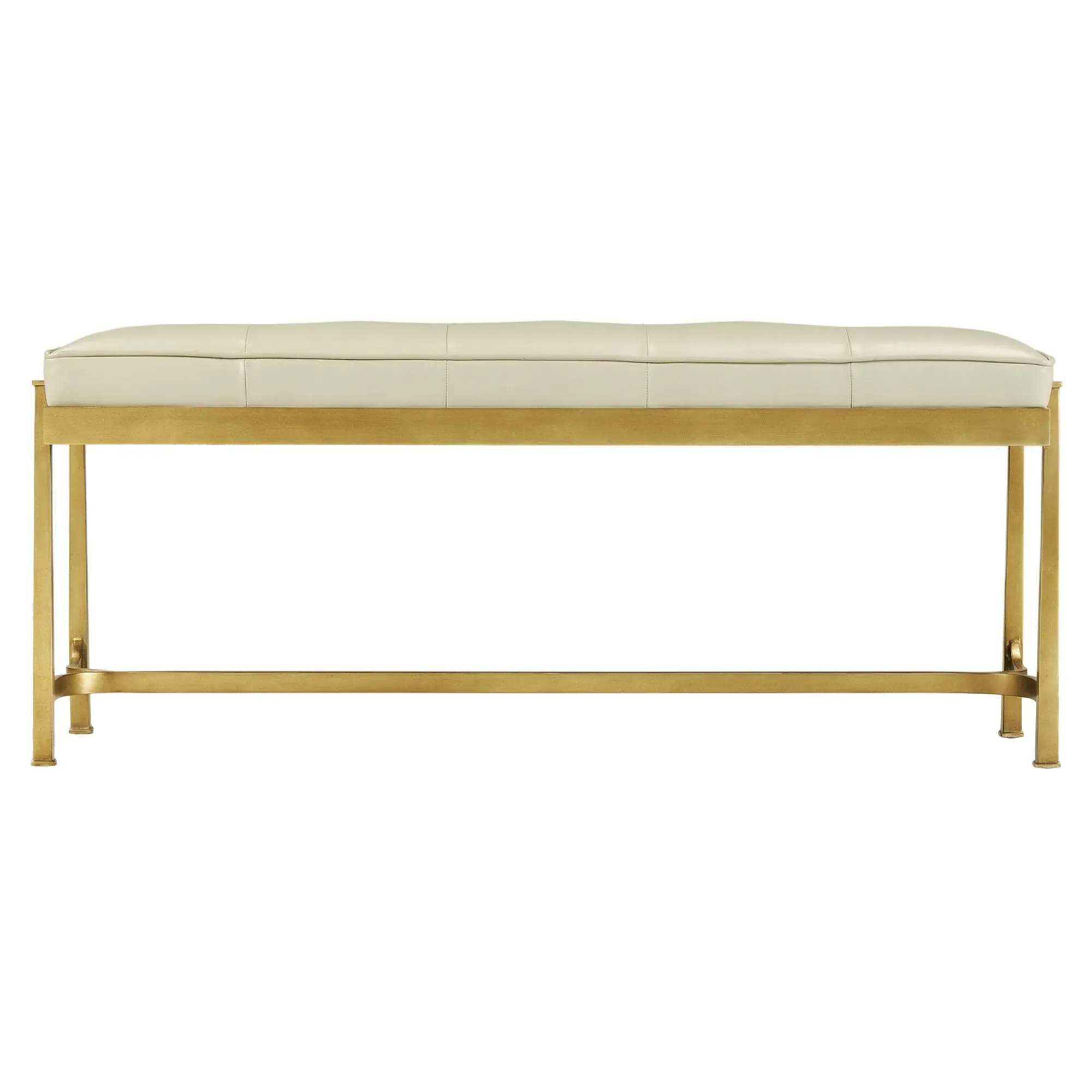 Prescott Tufted Bedroom Bench - Cream, Leather image