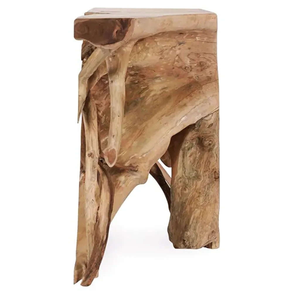 Prescy Large Console Table - Natural Brown, Teak Wood