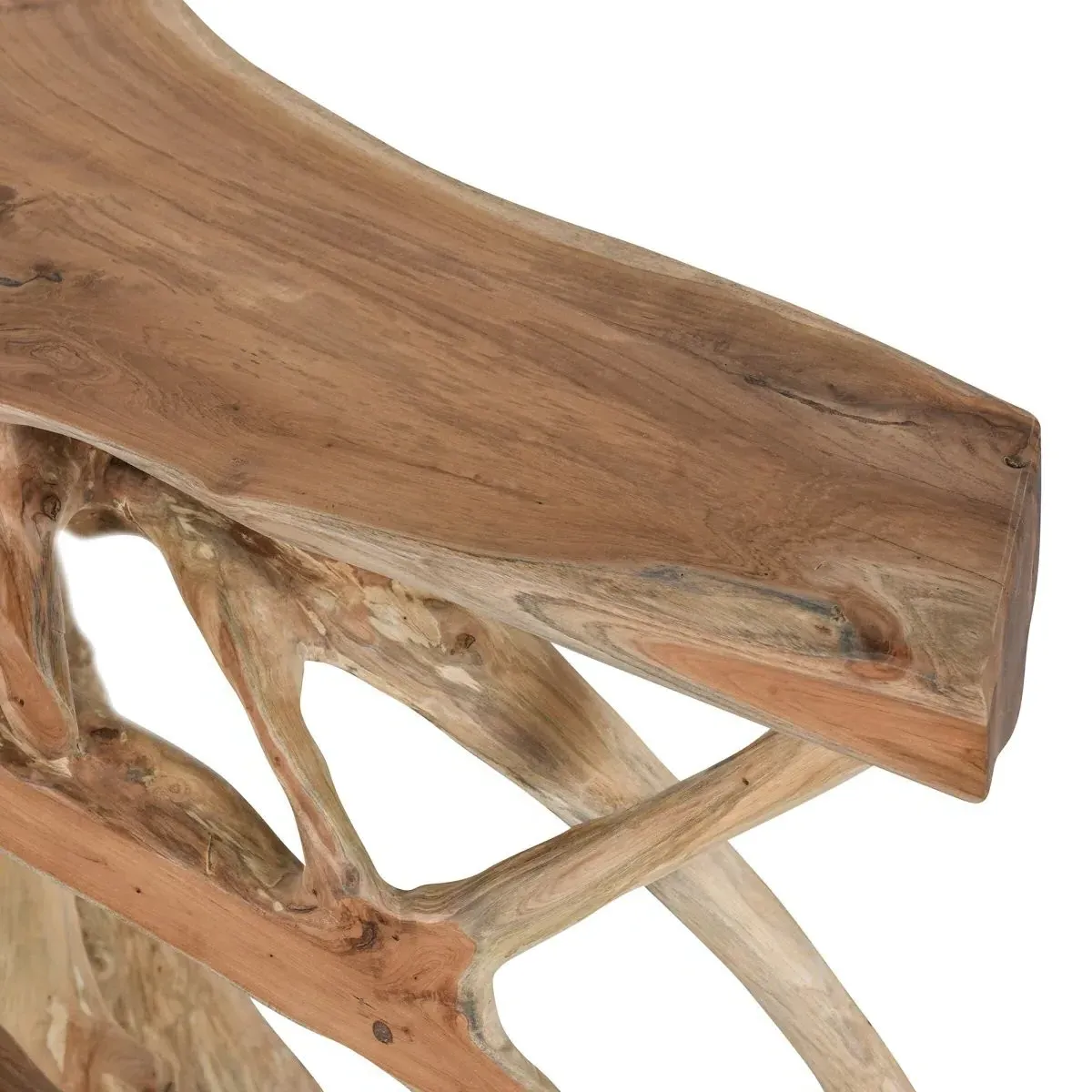 Prescy Large Console Table - Natural Brown, Teak Wood