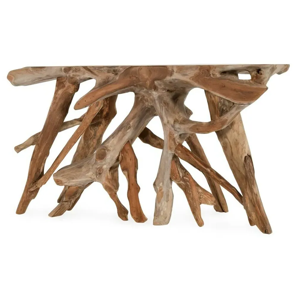 Prescy Small Console Table - Natural Brown, Teak Wood