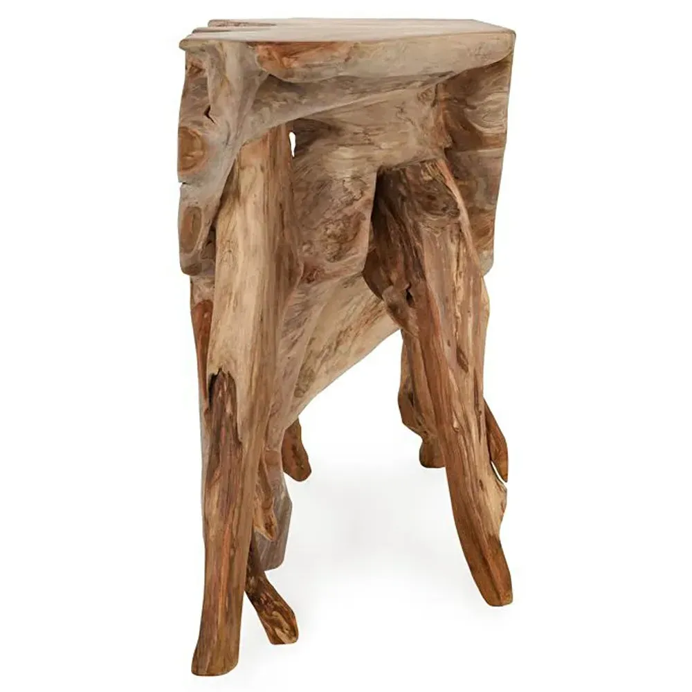 Prescy Small Console Table - Natural Brown, Teak Wood