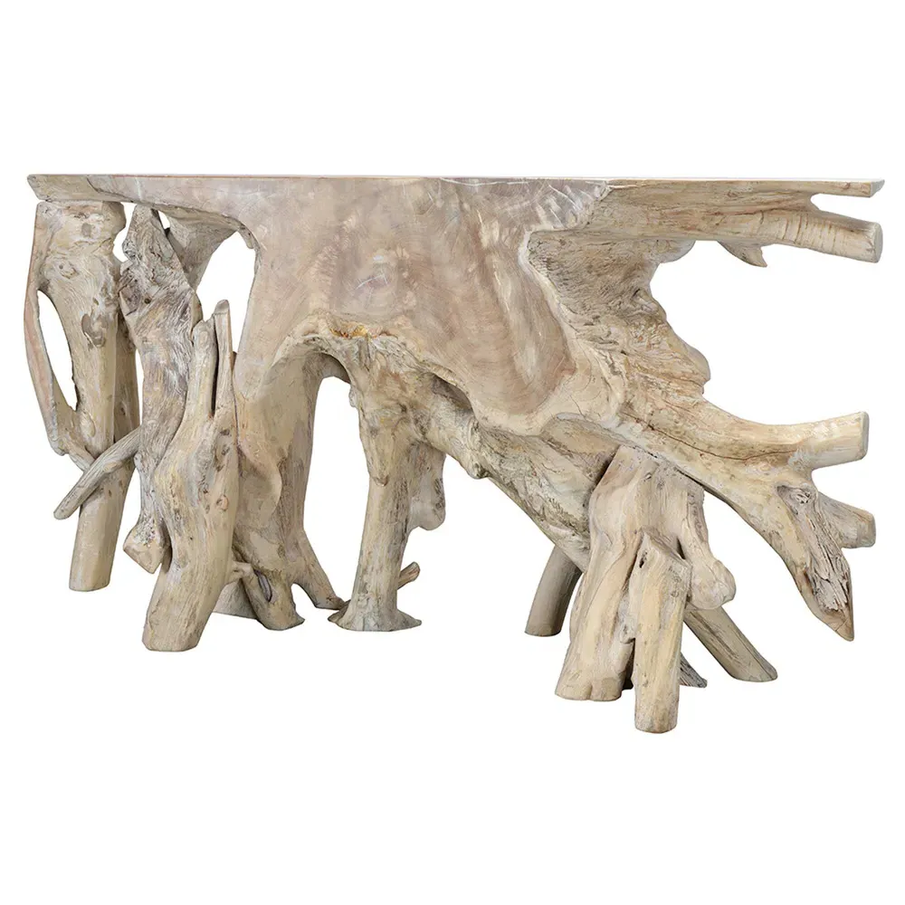 Prescy Small Console Table - Natural, Teak Wood Root