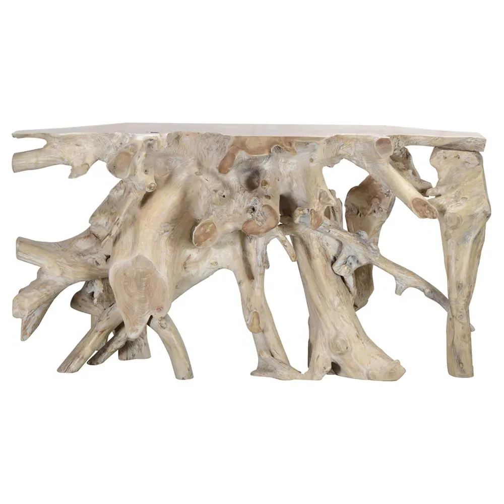 Prescy Small Console Table - Natural, Teak Wood Root