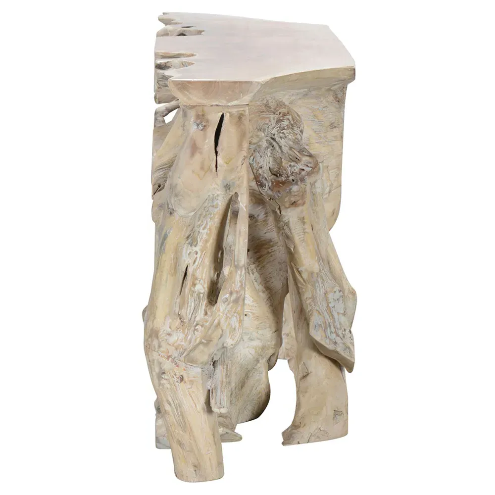 Prescy Small Console Table - Natural, Teak Wood Root