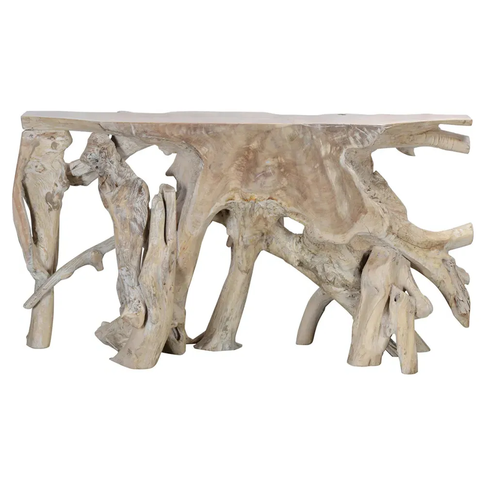 Prescy Small Console Table - Natural, Teak Wood Root