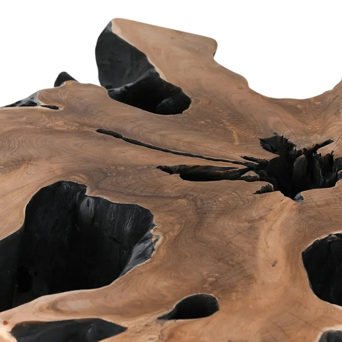 Prescy Square Teak Root Coffee Table - Black, Brown