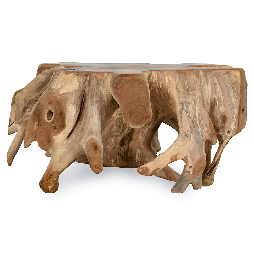 Prescy Teak Wood Root Coffee Table - Natural Brown