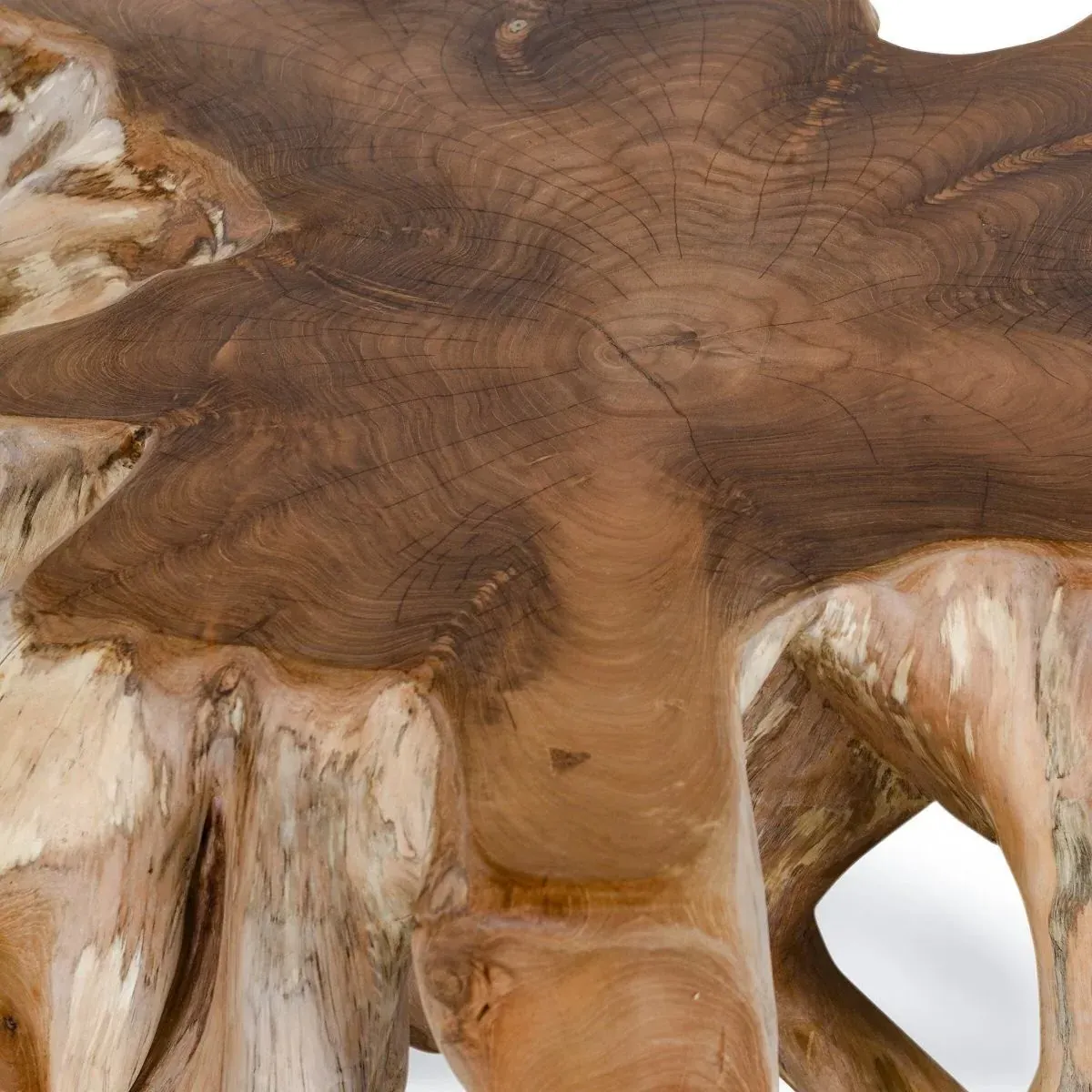 Prescy Teak Wood Root Coffee Table - Natural Brown