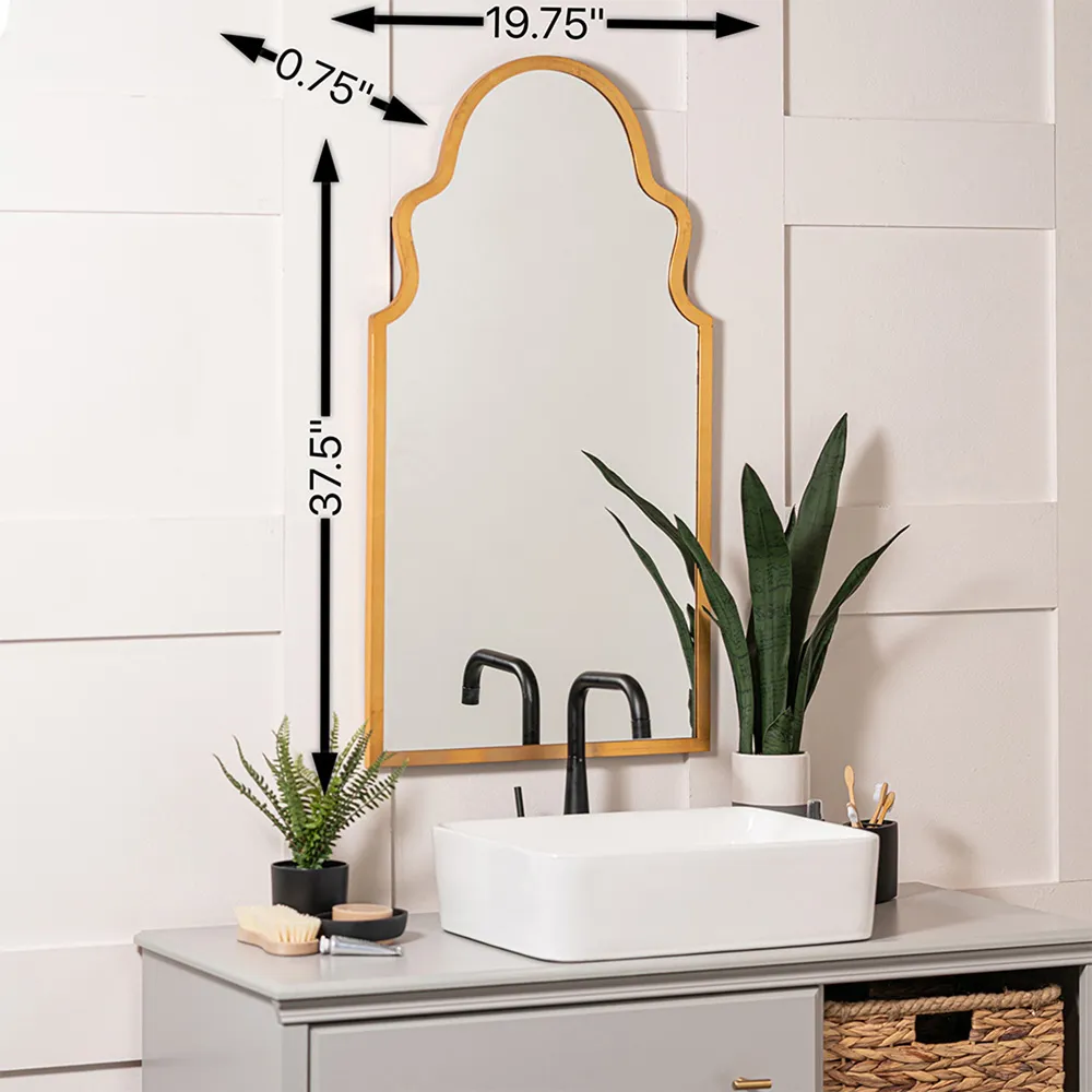 Presley Arch Wall Mirror - Gold, Metal