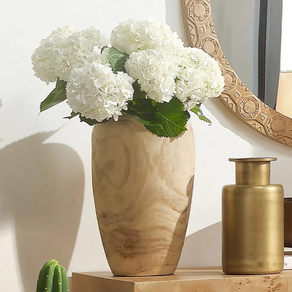 Presley Cylinder Decorative Vase - Brown, Wood