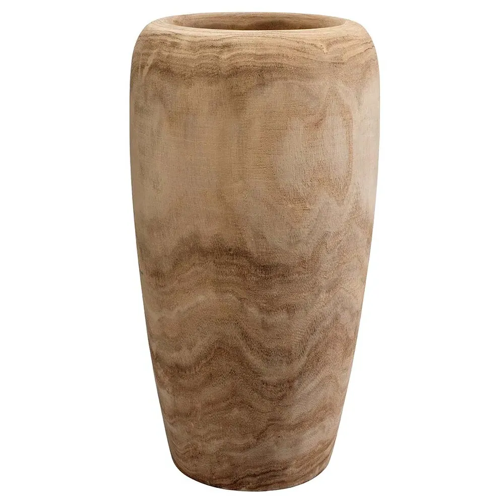 Presley Cylinder Decorative Vase - Brown, Wood image
