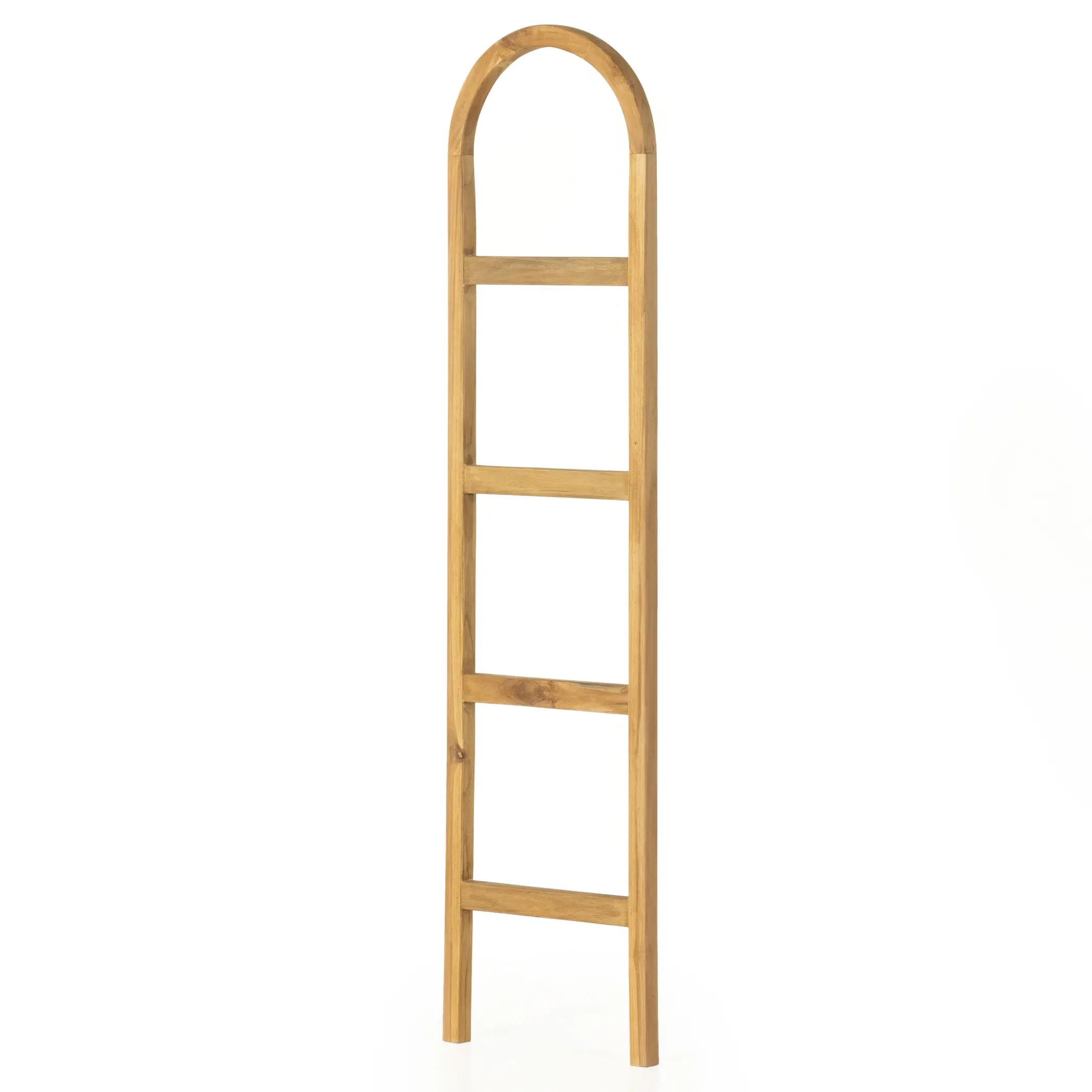 Preston Arched Ladder Wall Shelf - Brown, Teak