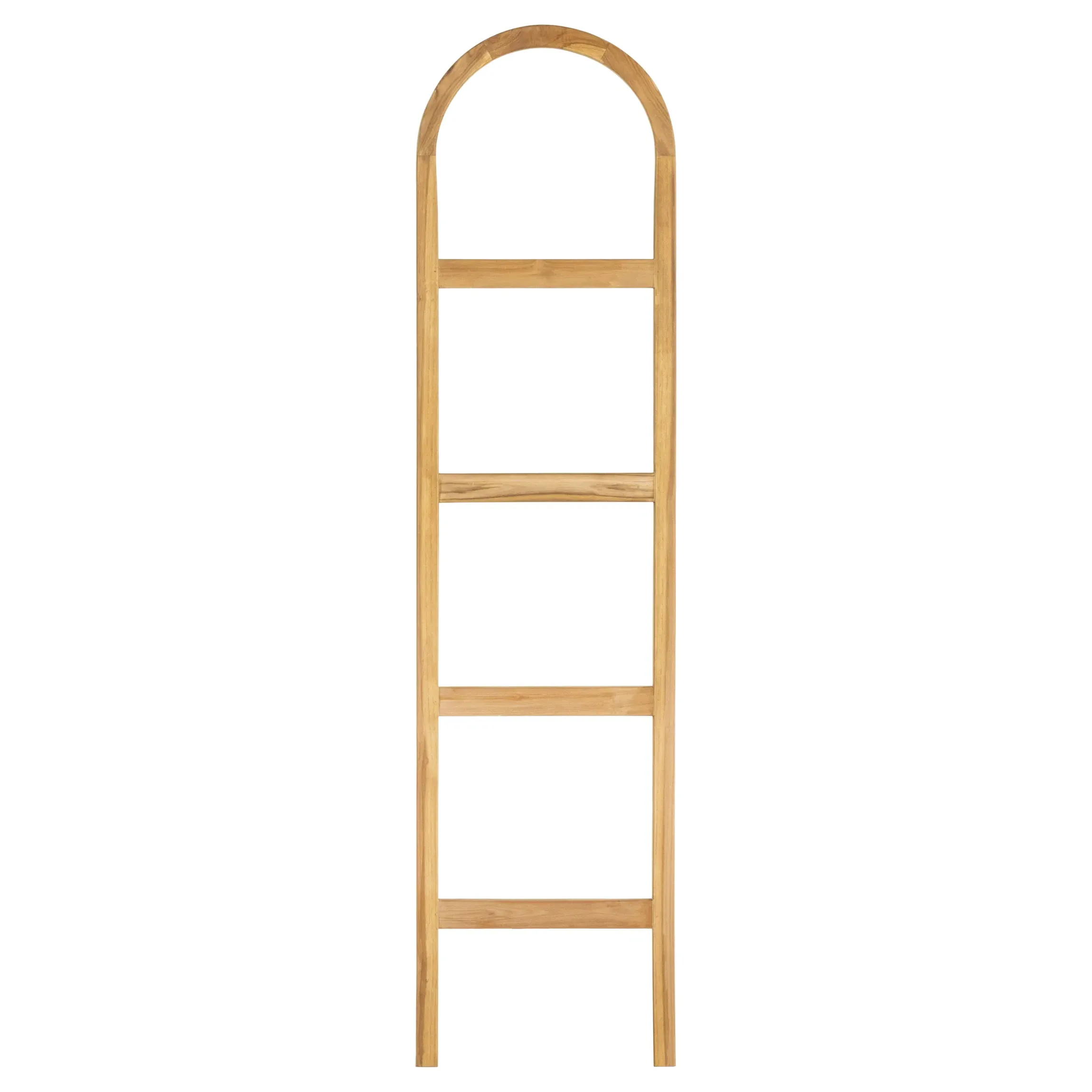 Preston Arched Ladder Wall Shelf - Brown, Teak image