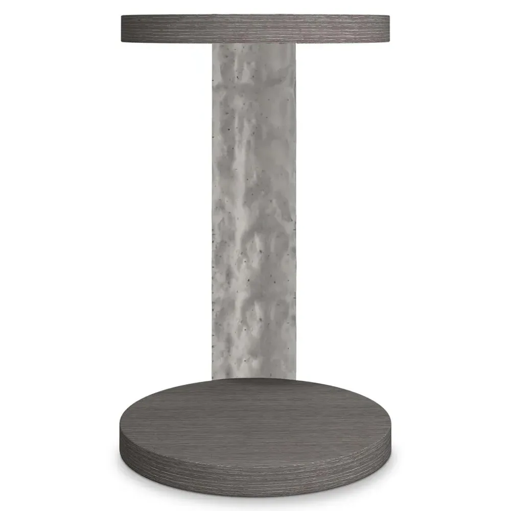 Preston Round Side Table - Grey, Oak