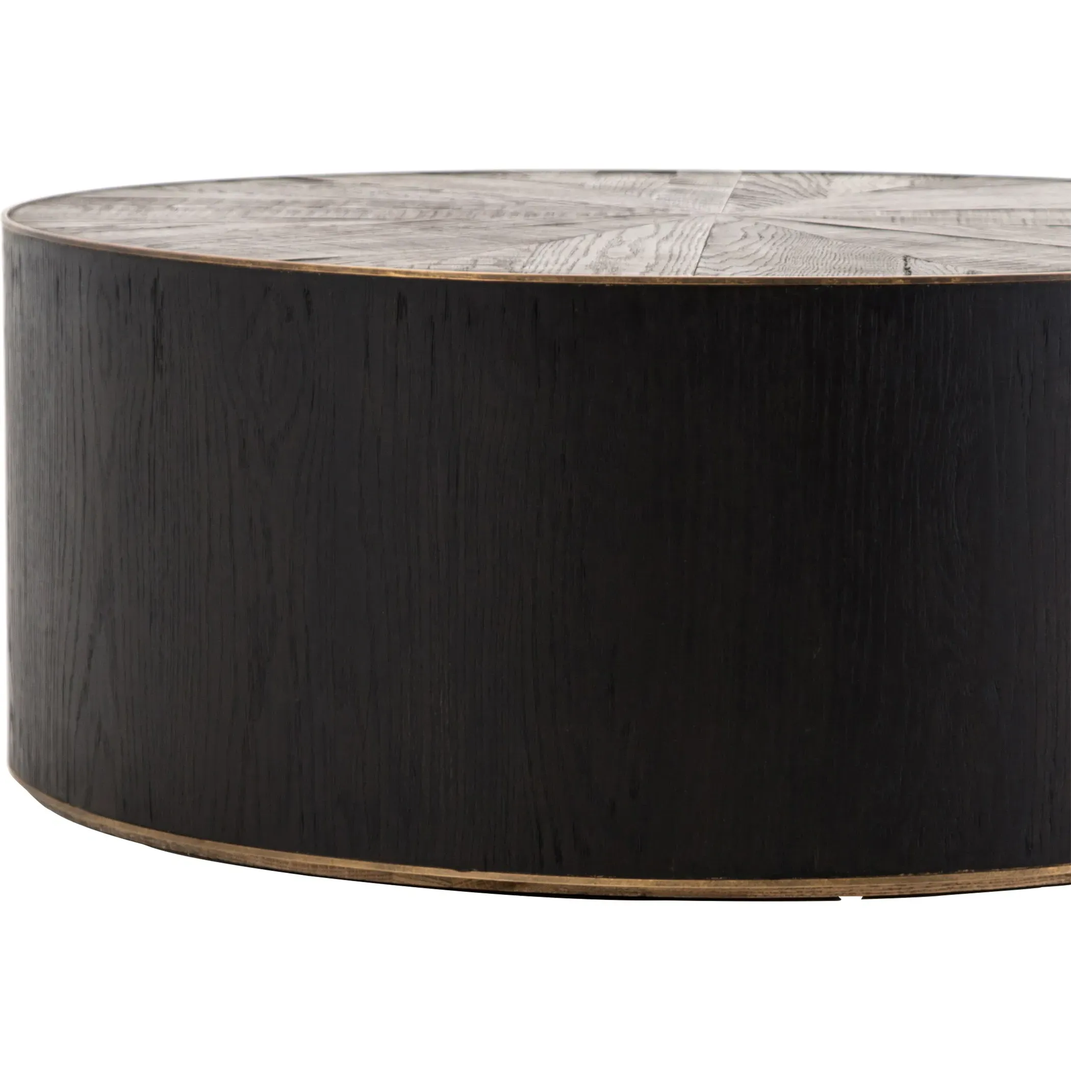 Primo Round Coffee Table - Black, Oak