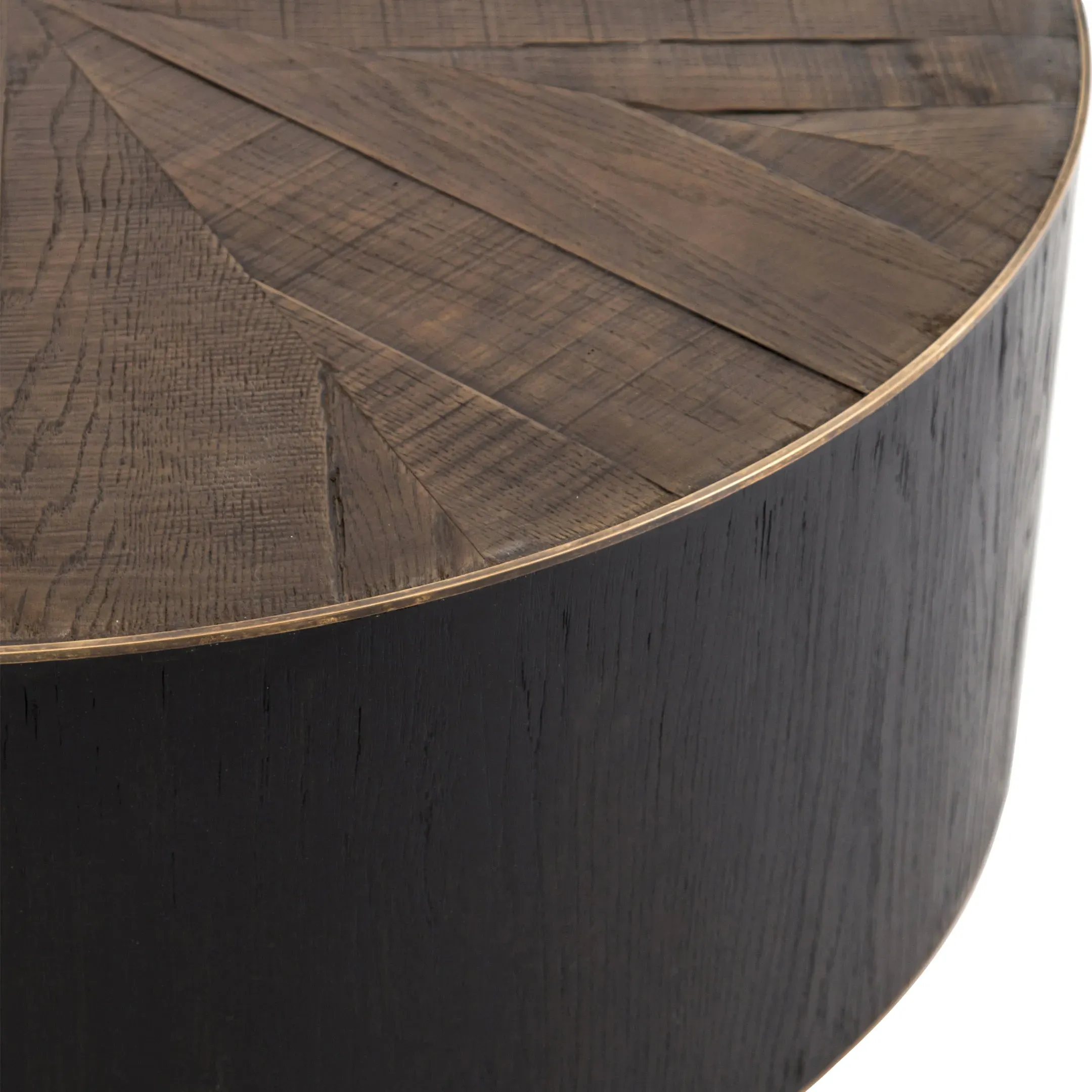 Primo Round Coffee Table - Black, Oak