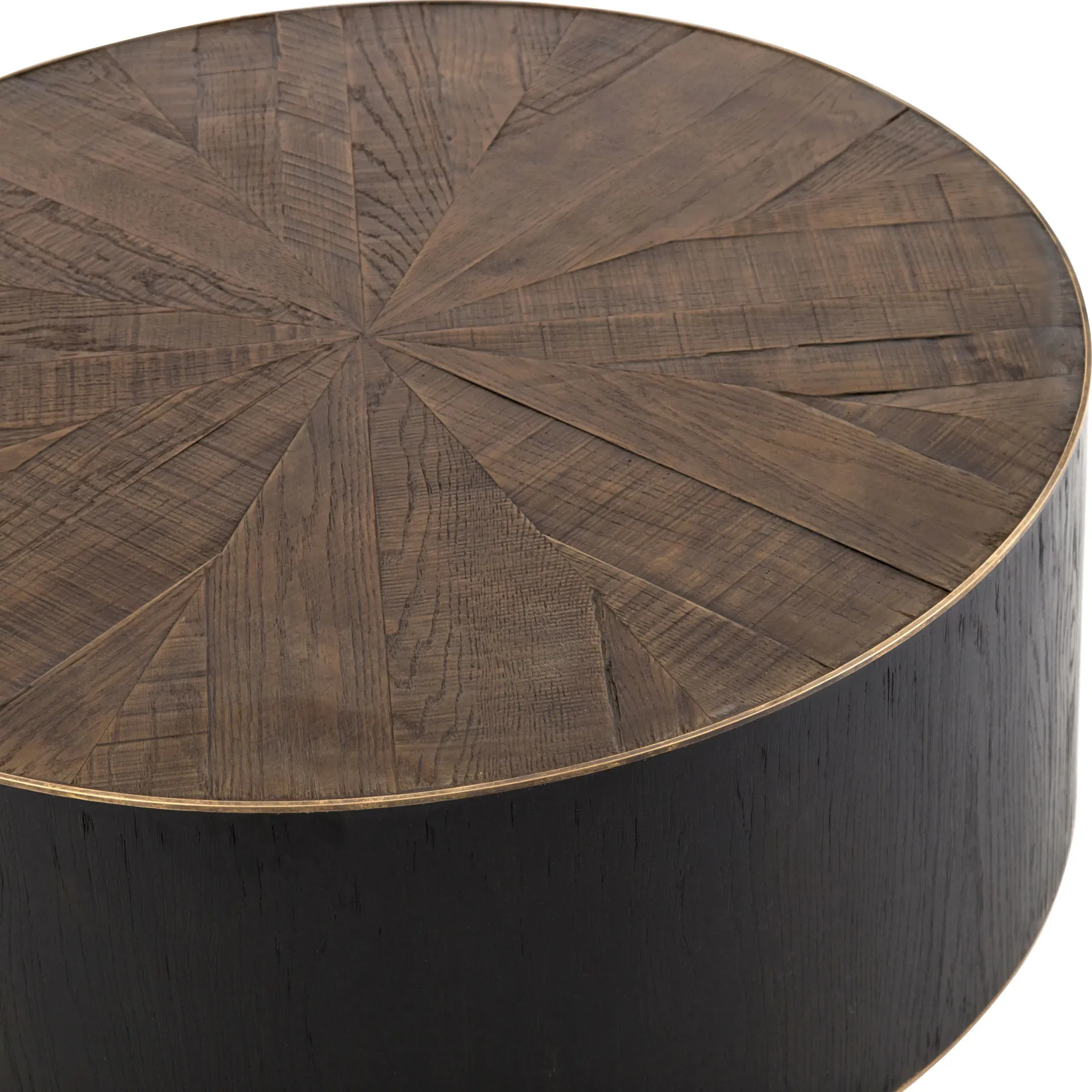 Primo Round Coffee Table - Black, Oak