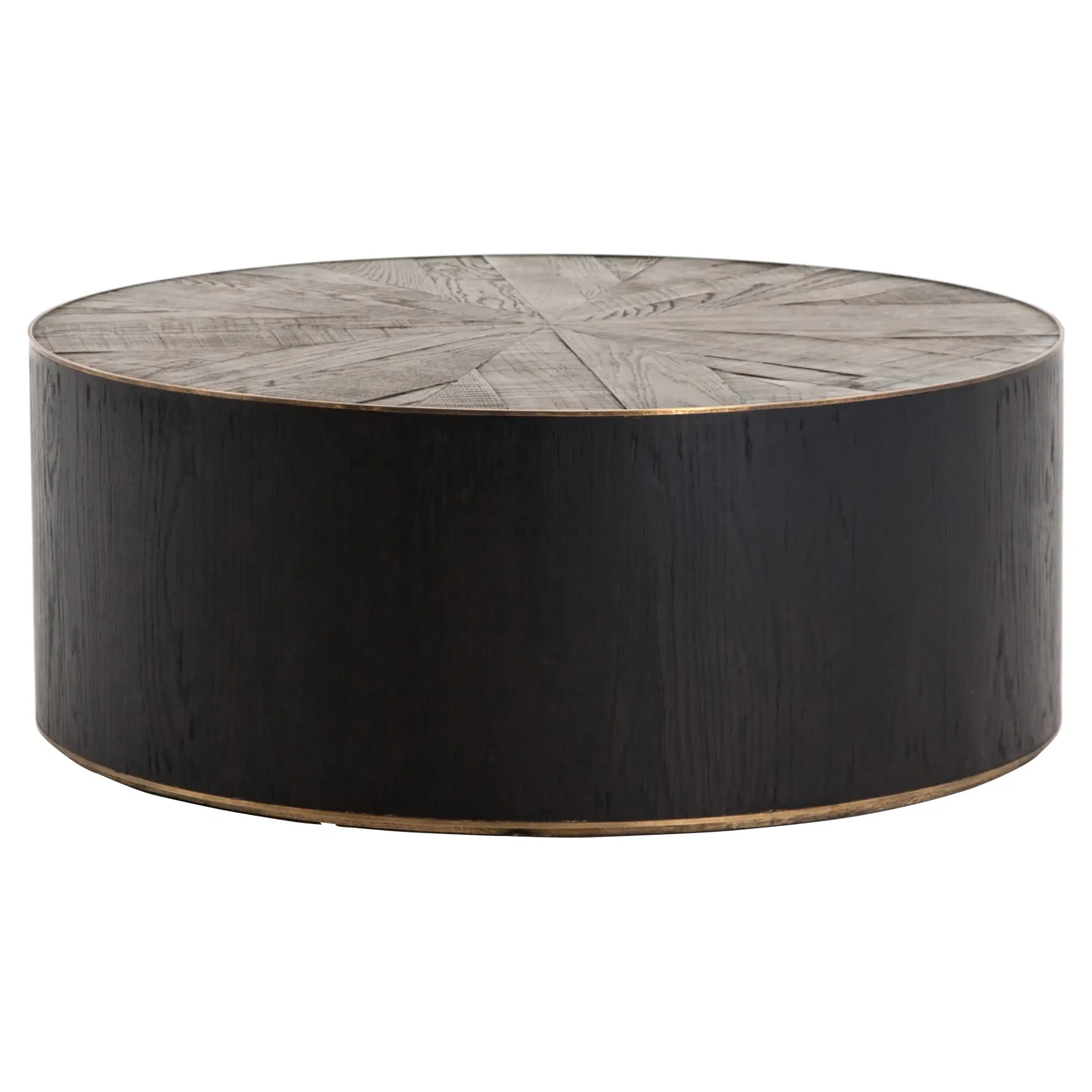 Primo Round Coffee Table - Black, Oak
