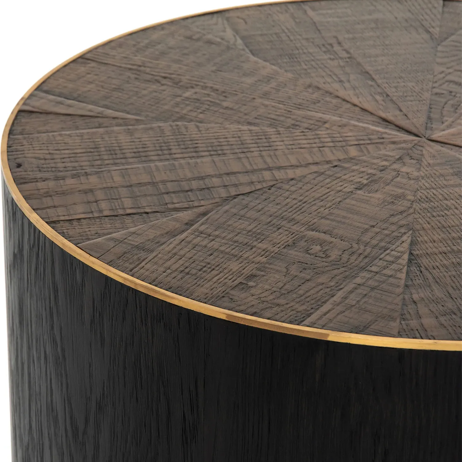 Primo Round Starburst Coffee Table - Black, Oak