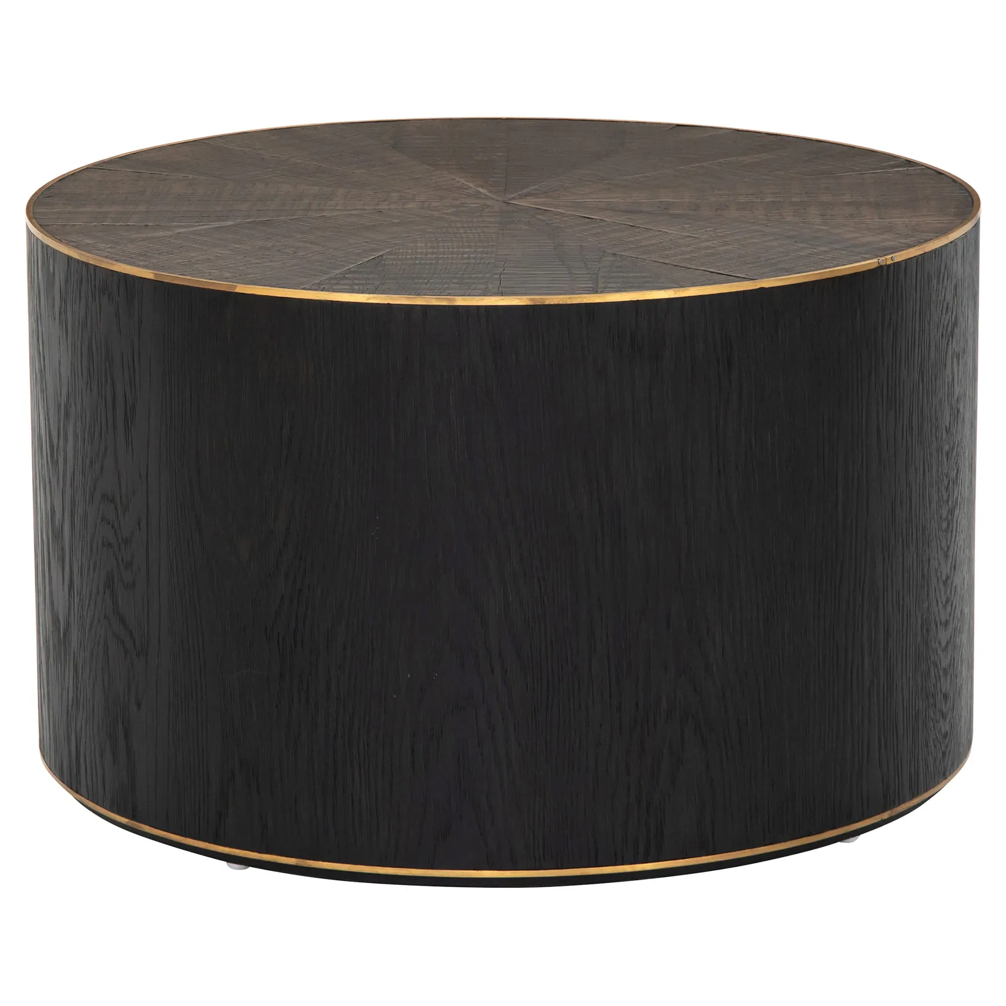 Primo Round Starburst Coffee Table - Black, Oak image