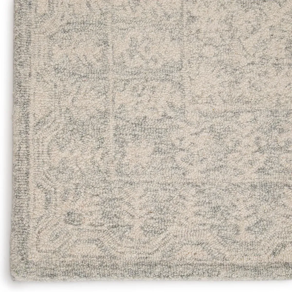 Primrose 9x12 Floral Patterned Rug - Cream, Wool