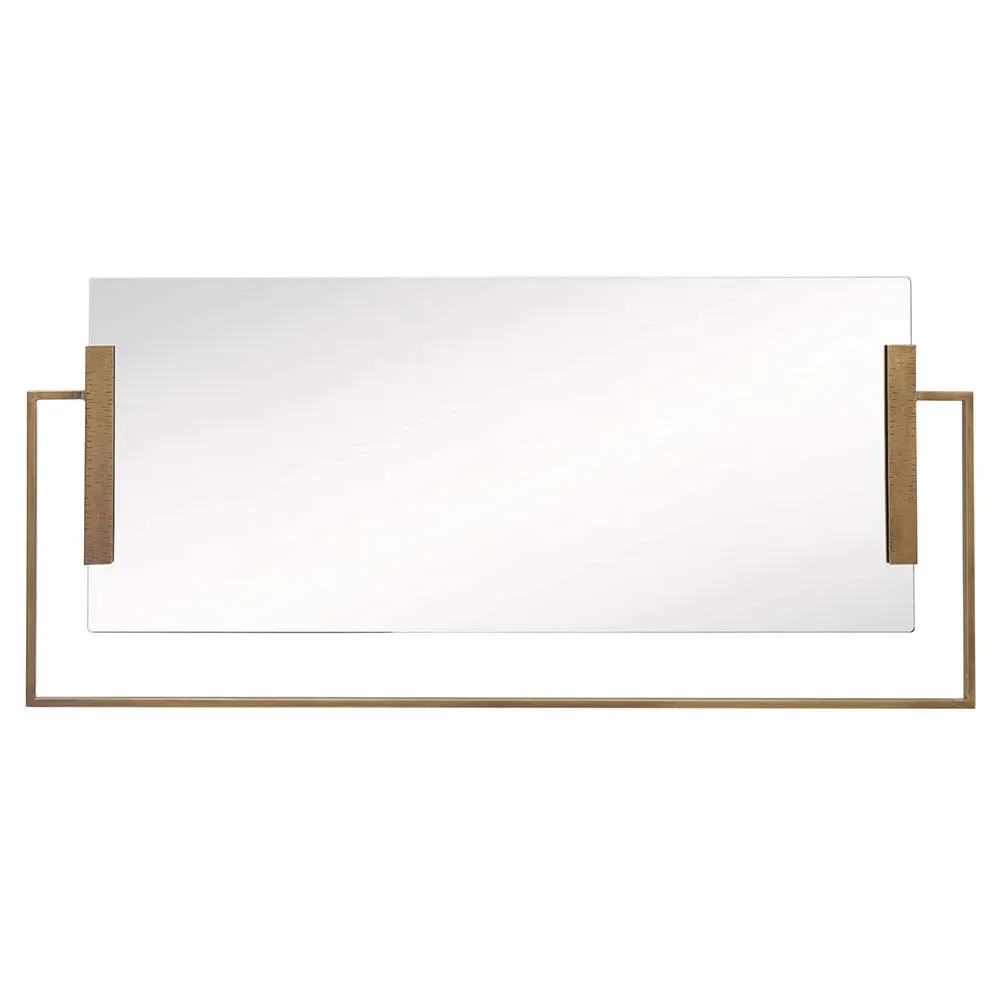 Princeton Rectangular Wall Mirror - Antique Brass, Metal