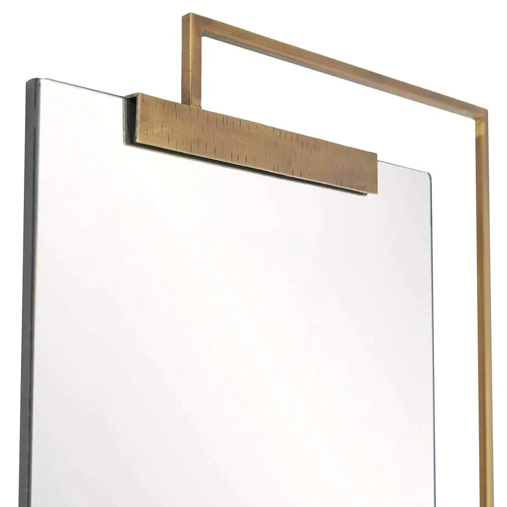 Princeton Rectangular Wall Mirror - Antique Brass, Metal