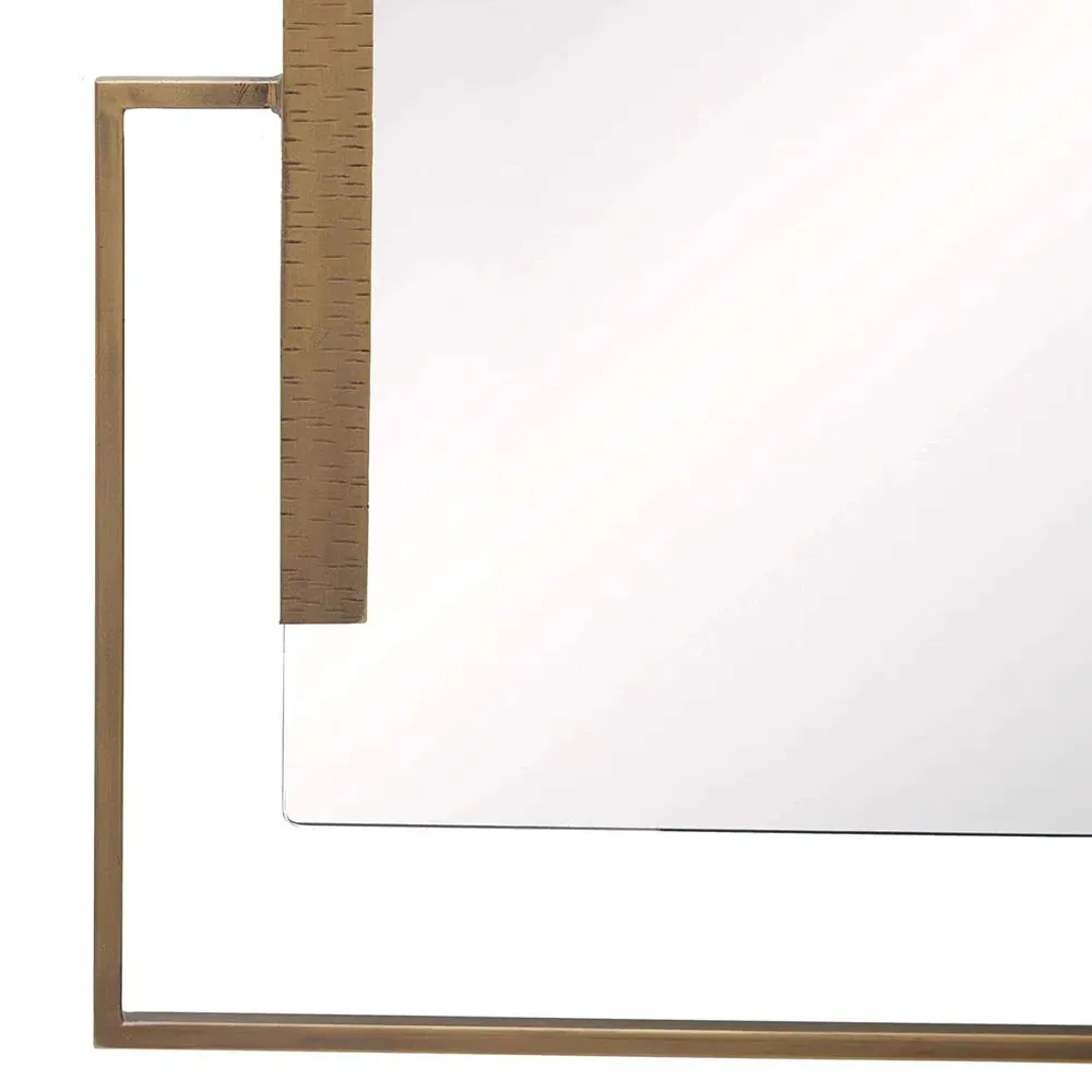 Princeton Rectangular Wall Mirror - Antique Brass, Metal