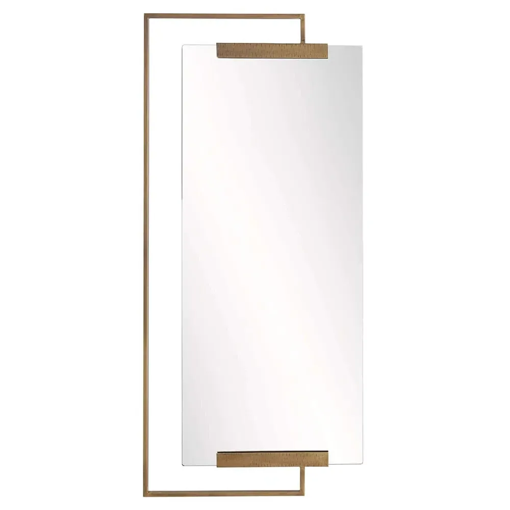 Princeton Rectangular Wall Mirror - Antique Brass, Metal image