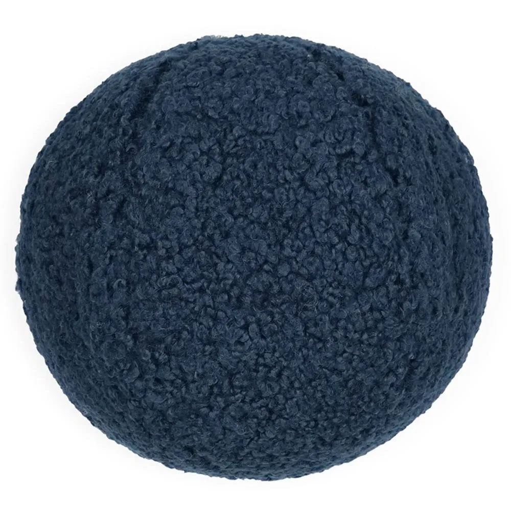 Prinsloo Faux Fur Sphere Throw Pillow - Navy Blue