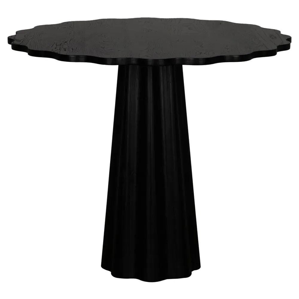 Priscilla Wavy Bistro Table - Black, Oak image