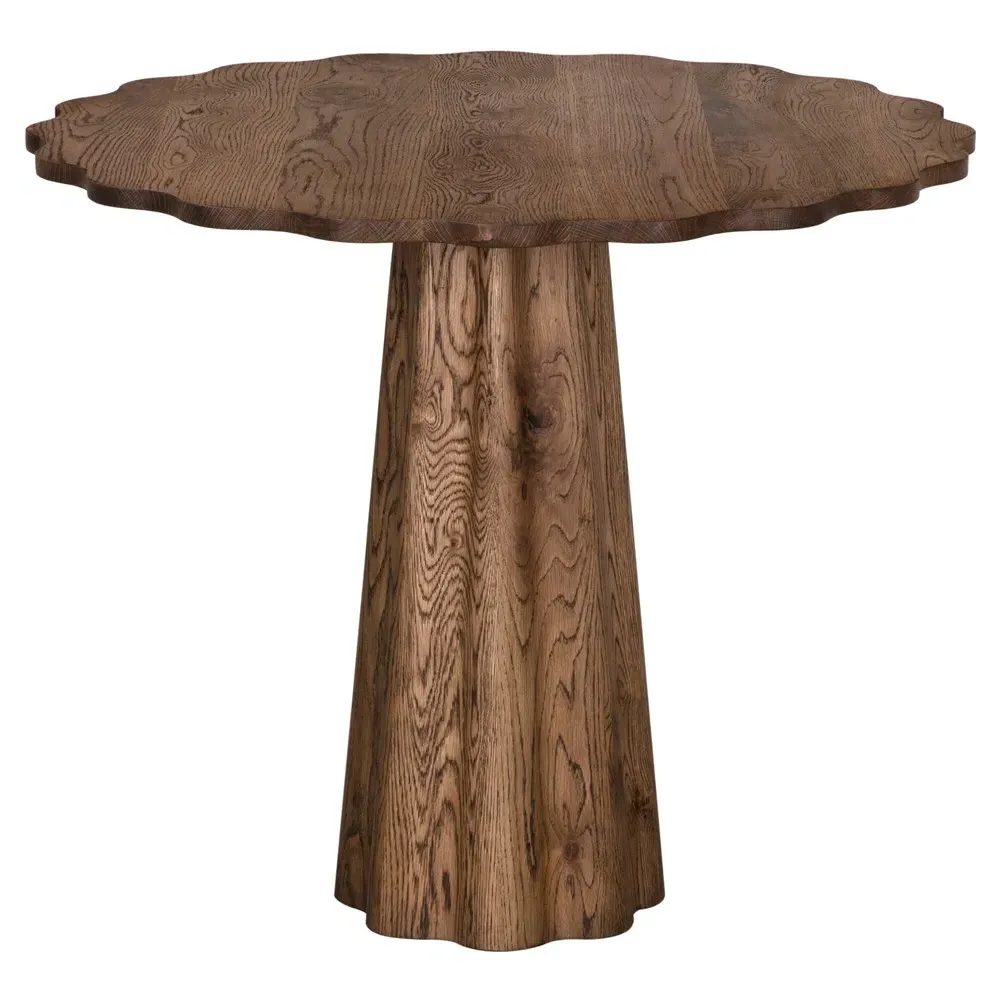 Priscilla Wavy Bistro Table - Dark Brown, Oak