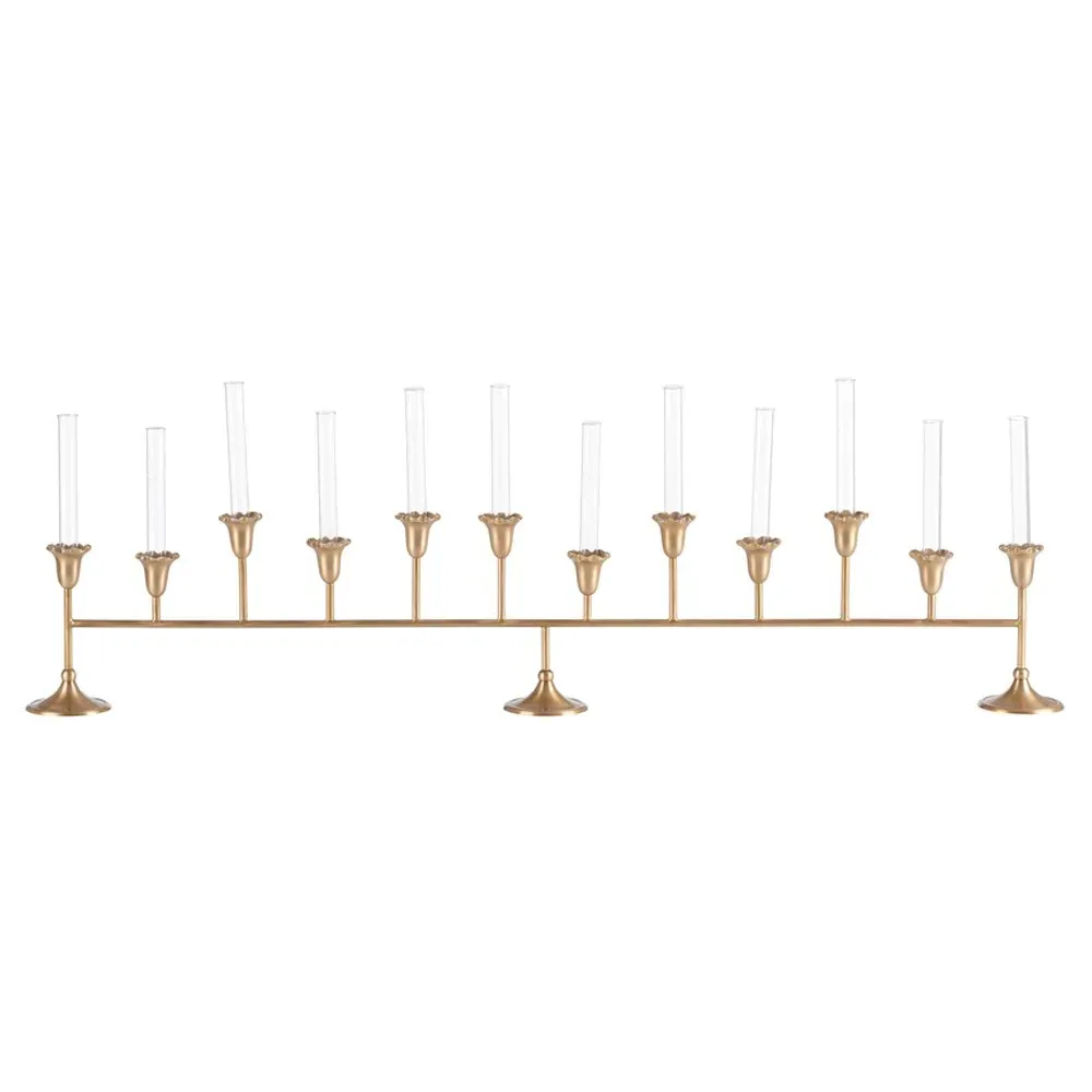 Priva Fluted Bud Vase Centerpiece - Antique Brass