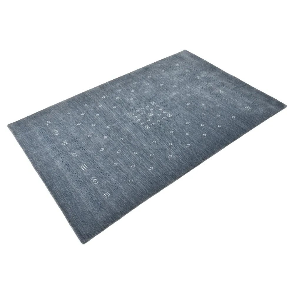 Priya Geometric Patterned Rug - Slate Grey, Wool