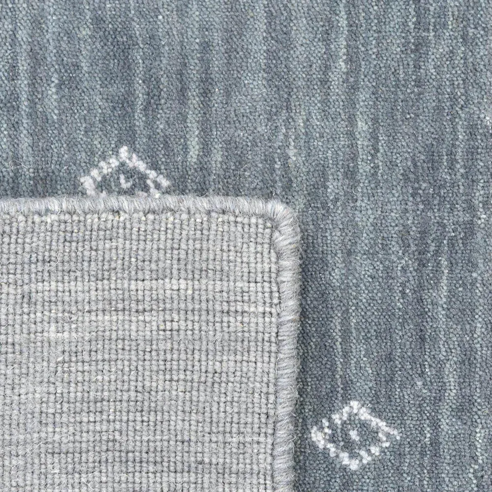 Priya Geometric Patterned Rug - Slate Grey, Wool