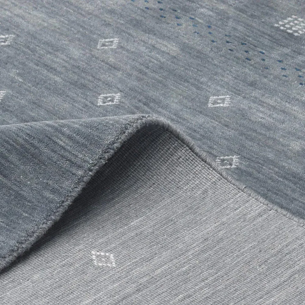 Priya Geometric Patterned Rug - Slate Grey, Wool