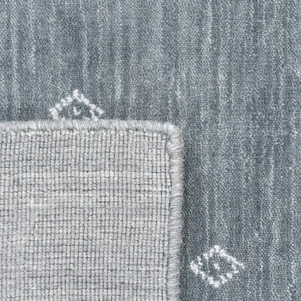 Priya Geometric Patterned Rug - Slate Grey, Wool