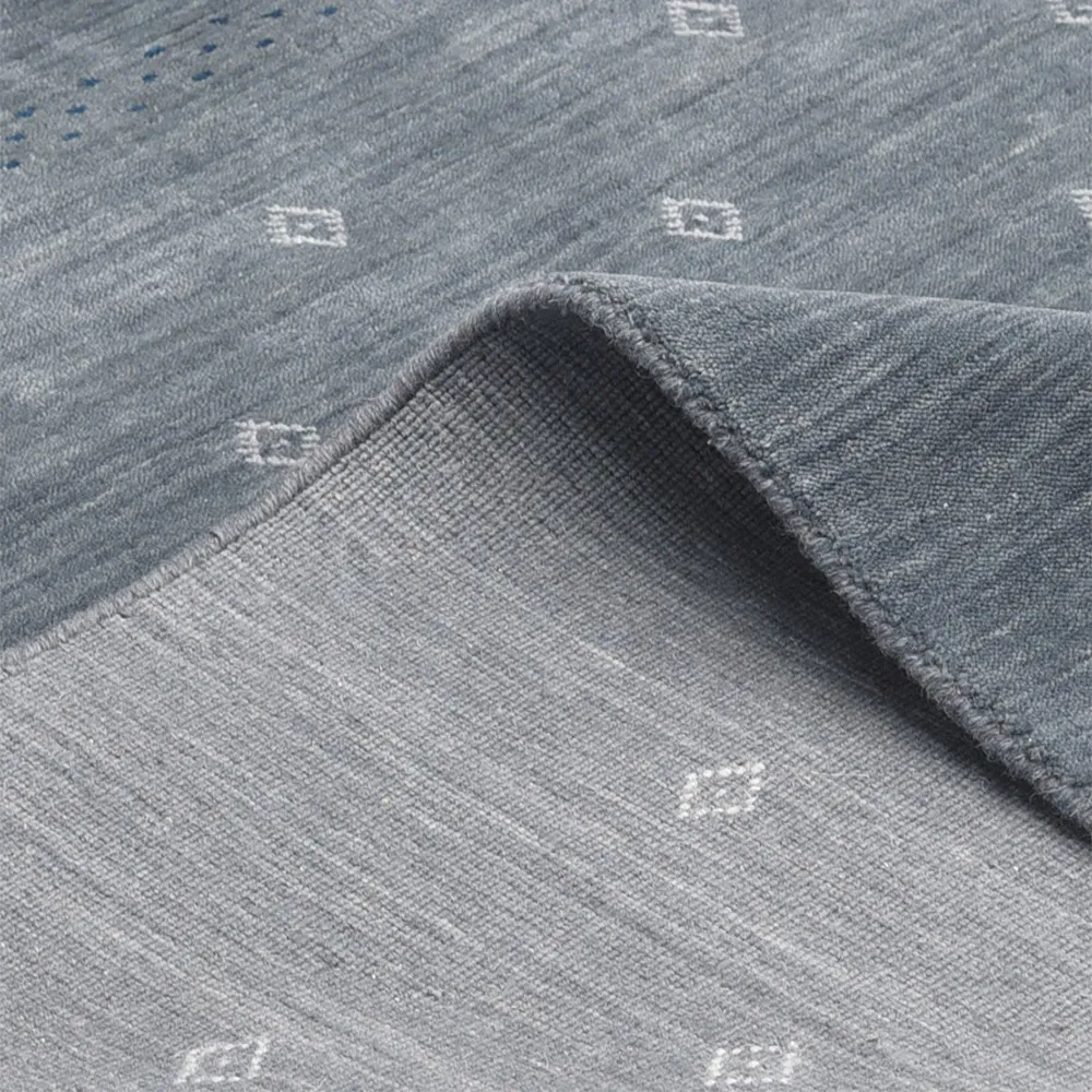 Priya Geometric Patterned Rug - Slate Grey, Wool