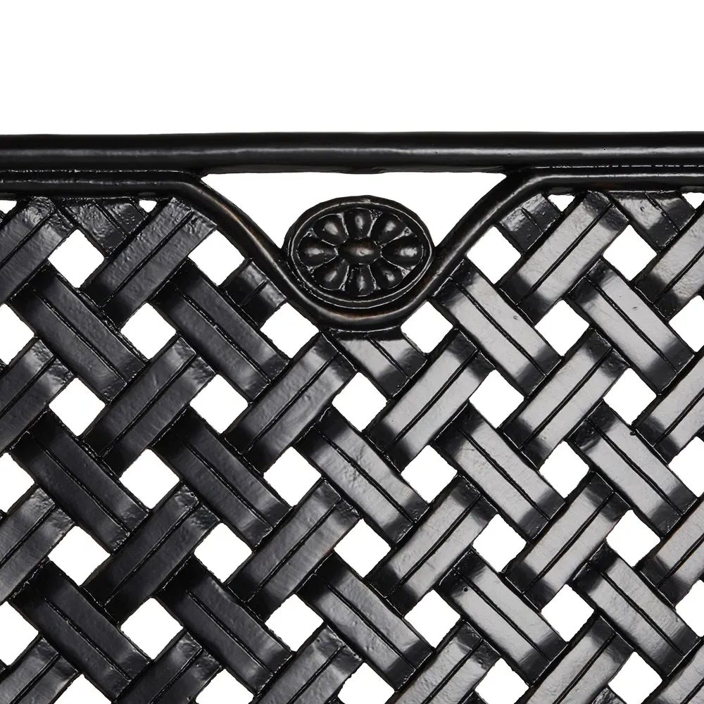 Provance Outdoor Bench with Cushion - Green, Cast Aluminum