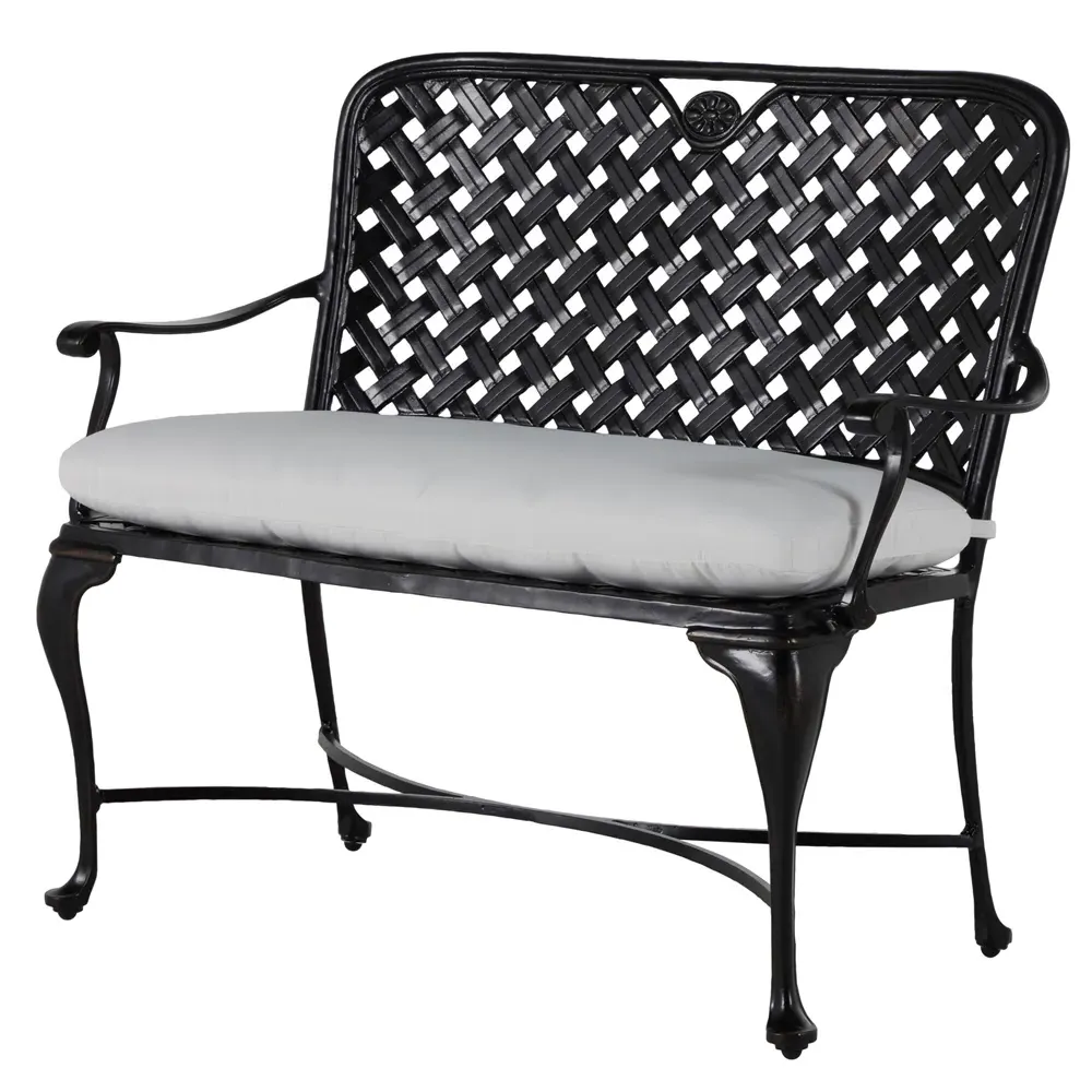 Provance Outdoor Bench with Cushion - White
