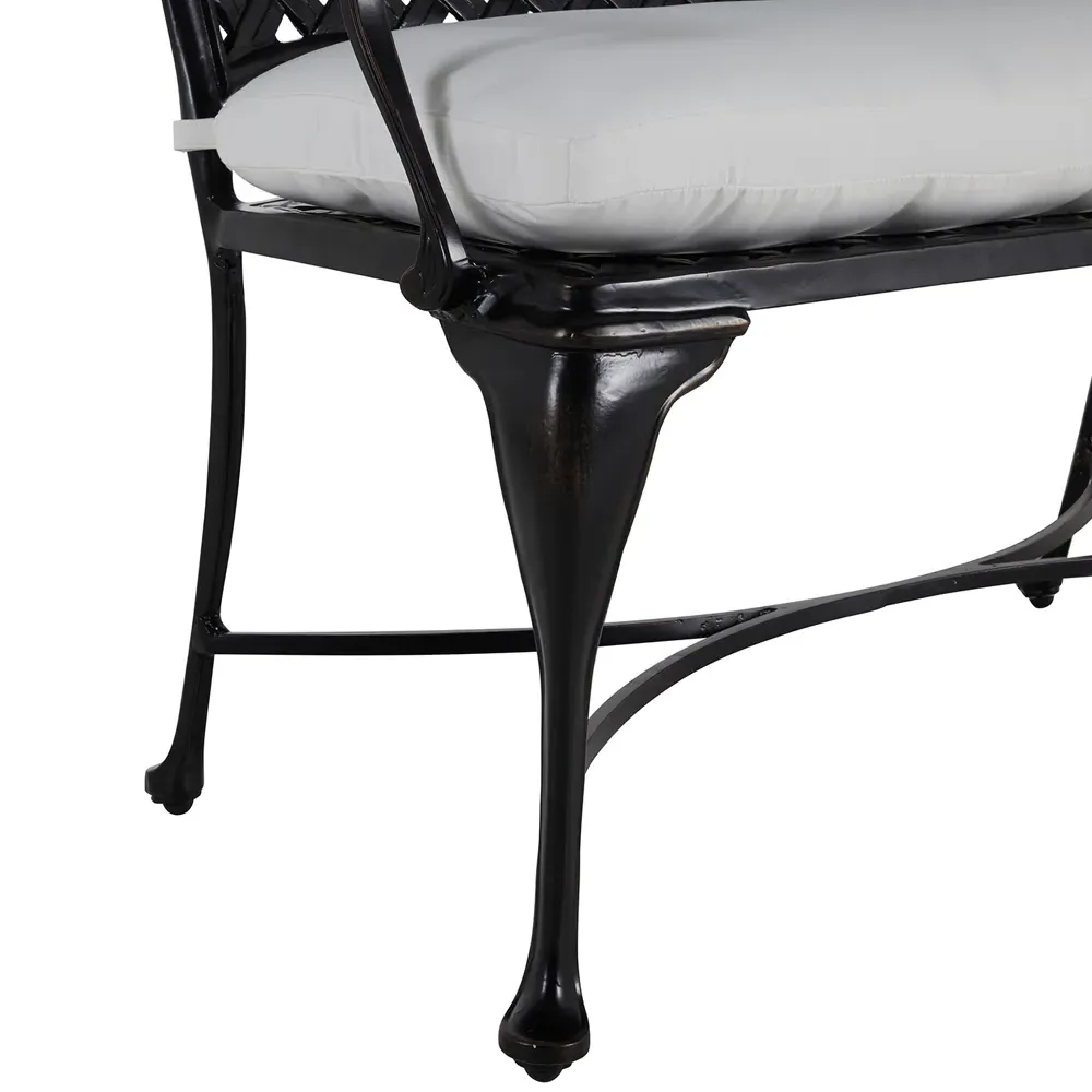 Provance Outdoor Bench with Cushion - White