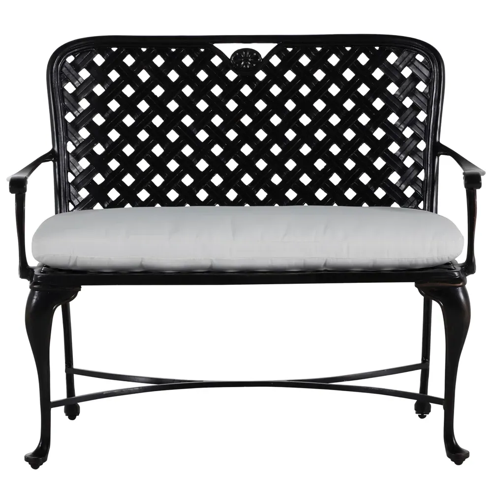 Provance Outdoor Bench with Cushion - White