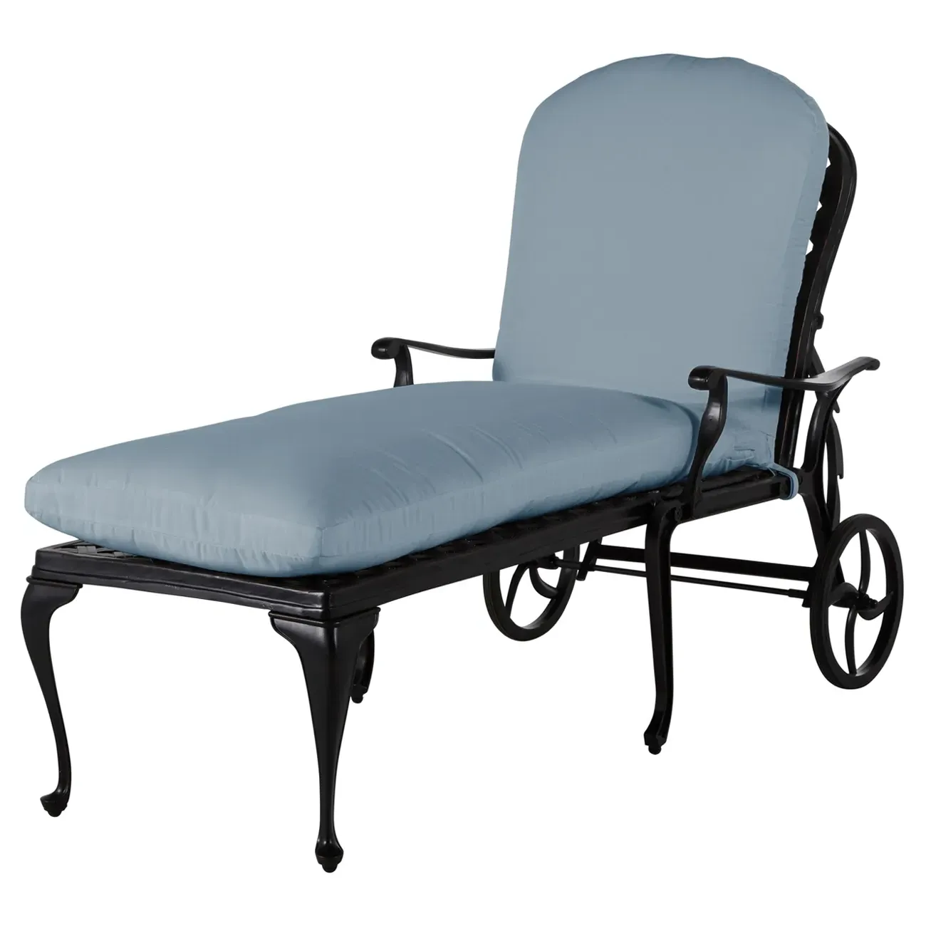Provance Outdoor Chaise Lounge - Blue, Cast Aluminum